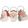 Primitives By Kathy Set Of 3 Santa Claus Vintage Inspired Christmas Ornaments 115319