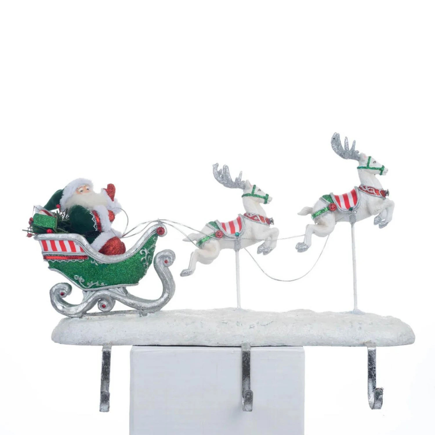 Katherine's Collection 16.75" Peppermint Palace Santa and Reindeer Christmas Stocking Holder 28-328042 Katherine's Collection 16.75" Peppermint Palace Santa And Reindeer Christmas Stocking Holder 28-328042 -The Jolly Christmas Shop 28 328042 16249.1681315398