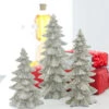 Raz 9.5" Silver Glittered Christmas Tree Figures Set Of 3 3211075