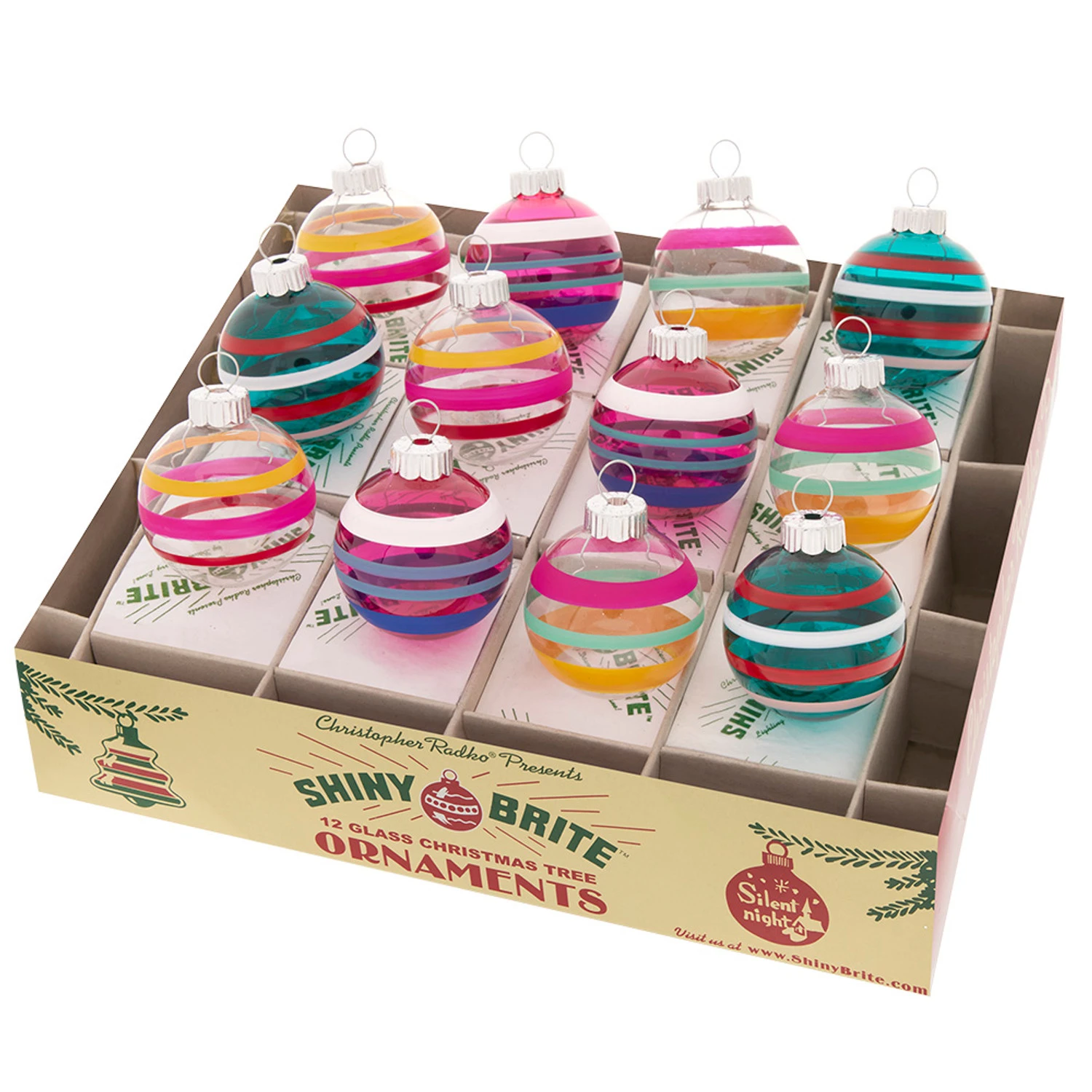 Christopher Radko Shiny Brite Vivid Vintage 1.75" Decorated Rounds Christmas Ornaments 4028183 Christopher Radko Shiny Brite Vivid Vintage 1.75" Decorated Rounds Christmas Ornaments 4028183 -The Jolly Christmas Shop 4028183 85662.1678379501