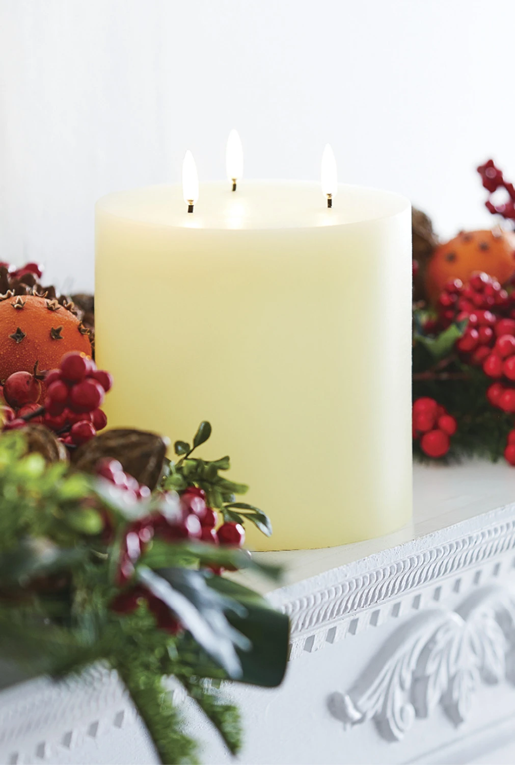 Uyuni 6" X 7" Large Ivory Triflame Candle 4034551 Uyuni 6" X 7" Large Ivory Triflame Candle 4034551 -The Jolly Christmas Shop 4034551 23060.1691608479