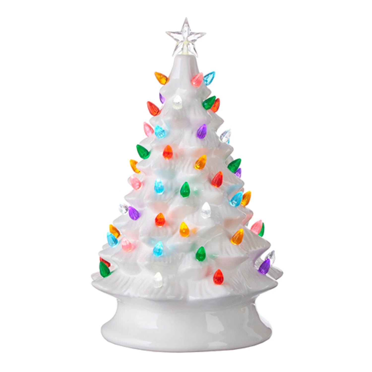 Raz 13" Vintage Lighted White Ceramic Christmas Tree with Timer 4119131 Raz 13" Vintage Lighted White Ceramic Christmas Tree With Timer 4119131 -The Jolly Christmas Shop 4119131 94903.1647617112