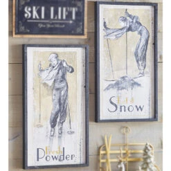 Raz 28" Vintage Ski Framed Wooden Christmas Wall Art 4144581