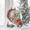 Raz 7.5" Santa And Sleigh Lighted Swirling Glitter Water Globe Christmas Snow Globe 4200758