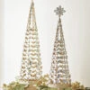 Raz Set Of 2 Crystal Jeweled Tree With Gold Glitter Christmas Decoration 4213523