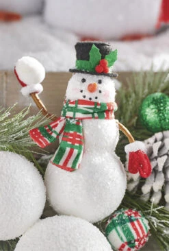 Raz 6" Snowman Throwing Snowball Christmas Ornament 4216170