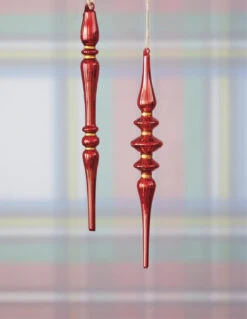 Raz 9.25" Red Finial Glass Christmas Ornament 4220893