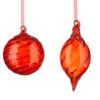 Raz 3.5" Red Swirl Glass Christmas Ornament 4224609