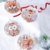 Raz 5.5" Set Of 4 North Pole Friends Glass Disc Christmas Ornament 4224624