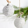 Raz 4" Whitewashed Mercury Glass Ball Christmas Ornament 4238333
