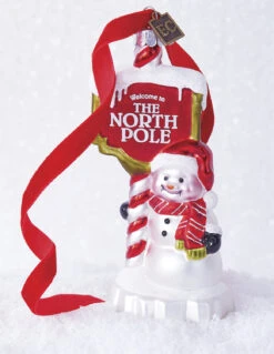 Raz Eric Cortina 5.5" The North Pole Glass Christmas Ornament 4253119