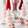 Raz 9" Set Of 3 Pink Snowy Bottle Brush Trees 4316059