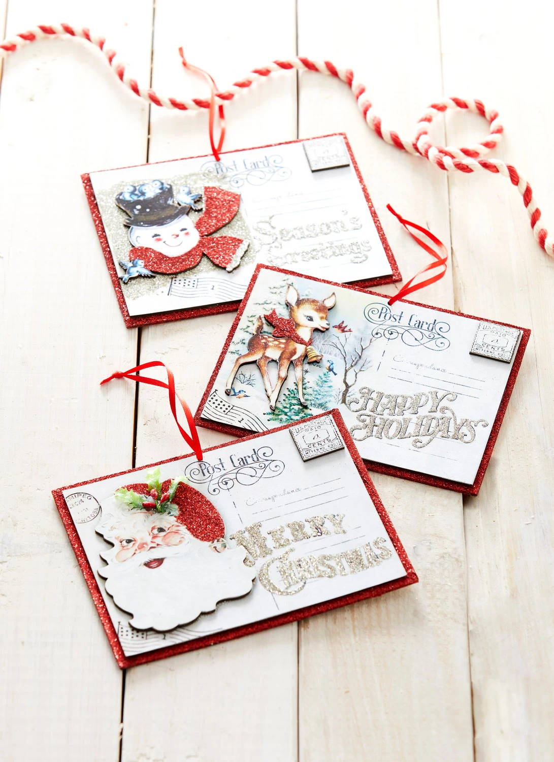 Raz 6.25" Set of 3 Vintage Post Card Christmas Ornament 4319072 Raz 6.25" Set Of 3 Vintage Post Card Christmas Ornament 4319072 -The Jolly Christmas Shop 4319072 13864.1683556061