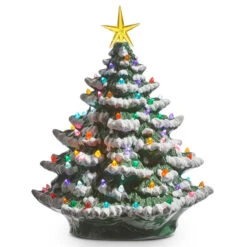 Raz 8" Or 13" Battery Operated LightedVintage Ceramic Christmas Tree With Snow Tips -The Jolly Christmas Shop 4319101 92188.1690757948