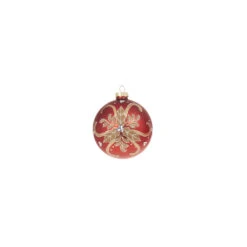 Raz 4" Red And Gold Holly Glass Christmas Ornament 4322839 -The Jolly Christmas Shop 4322839a 71658.1684247107