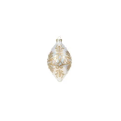 Raz 4" White And Gold Embellished Glass Christmas Ornament 4322842 -The Jolly Christmas Shop 4322842b 38185.1684249104