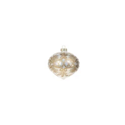 Raz 4" White And Gold Embellished Glass Christmas Ornament 4322842 -The Jolly Christmas Shop 4322842c 60074.1684249108