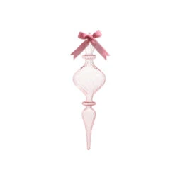 Raz 11" Large Clear Pink Blown Glass Finial Christmas Ornament 4322852 -The Jolly Christmas Shop 4322852b 29065.1684257468