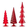 Raz Set Of 3 Red Glass Trees Christmas Decoration 4322914