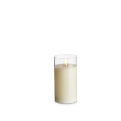 Uyuni Moving Flame Clear Glass Ivory Pillar Battery Candle -The Jolly Christmas Shop 4324018 25585.1691673403