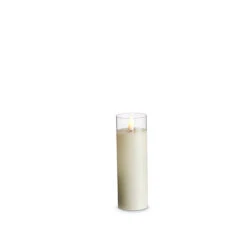 Uyuni Moving Flame Clear Glass Ivory Pillar Battery Candle -The Jolly Christmas Shop 4324019 42653.1691673411