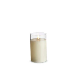 Uyuni 3.5" X 4",5", Or 6" Moving Flame Clear Glass Ivory Pillar Battery Candle 2 Uyuni 3.5" X 4",5", Or 6" Moving Flame Clear Glass Ivory Pillar Battery Candle -The Jolly Christmas Shop 4324027 26881.1686849989