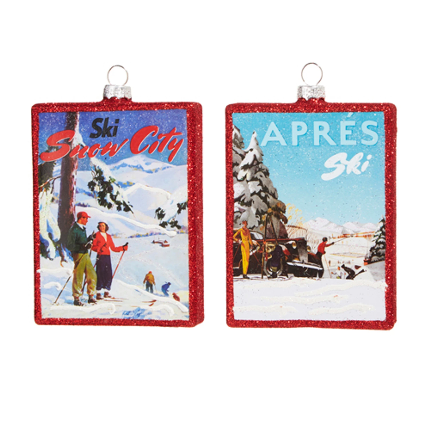 Raz 5" Set of 2 Vintage Ski Glass Christmas Ornament 4324518 Raz 5" Set Of 2 Vintage Ski Glass Christmas Ornament 4324518 -The Jolly Christmas Shop 4324518 1 29255.1684848336