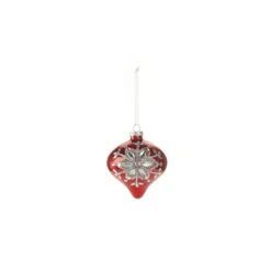 Raz 4" Red Jeweled Snowflake Glass Christmas Ornament 4324540 2 Raz 4" Red Jeweled Snowflake Glass Christmas Ornament 4324540 -The Jolly Christmas Shop 4324540a 45803.1684861715