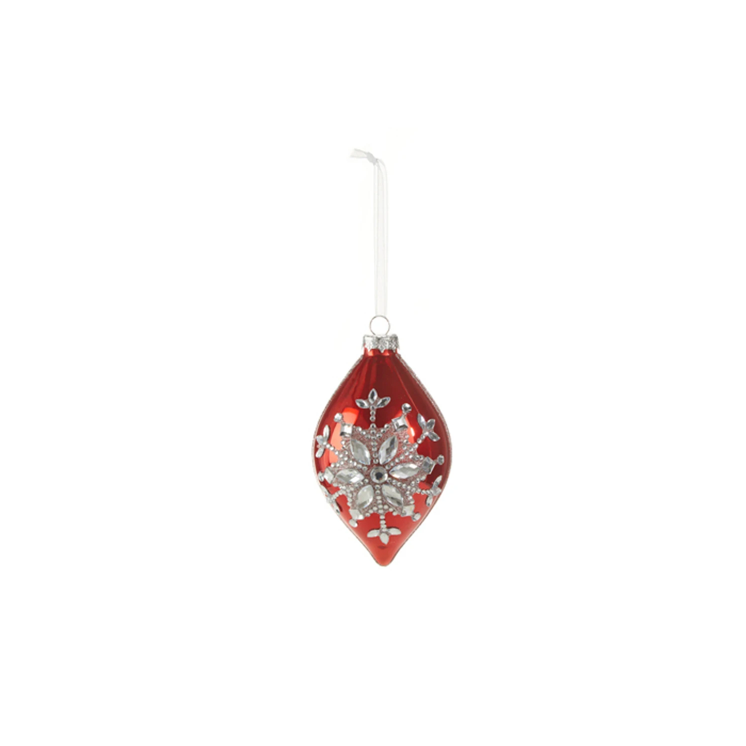 Raz 4" Red Jeweled Snowflake Glass Christmas Ornament 4324540 Raz 4" Red Jeweled Snowflake Glass Christmas Ornament 4324540 -The Jolly Christmas Shop 4324540b 28538.1684861719