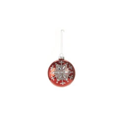Raz 4" Red Jeweled Snowflake Glass Christmas Ornament 4324540 4 Raz 4" Red Jeweled Snowflake Glass Christmas Ornament 4324540 -The Jolly Christmas Shop 4324540c 42614.1684861723