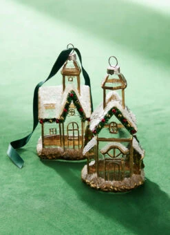Raz 5" Gold And Clear Church Glass Christmas Ornament 4324586