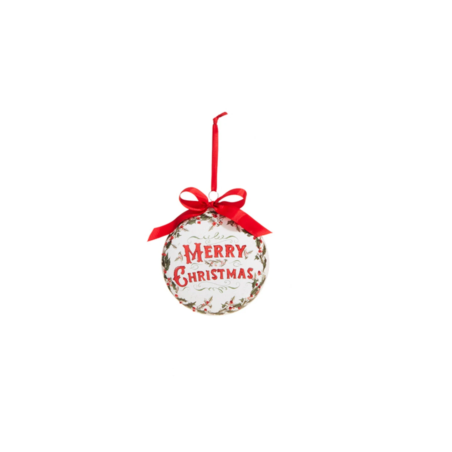 Raz 5" Holiday Greetings Disc Glass Christmas Ornament 4324605 Raz 5" Holiday Greetings Disc Glass Christmas Ornament 4324605 -The Jolly Christmas Shop 4324605a 49445.1684954721