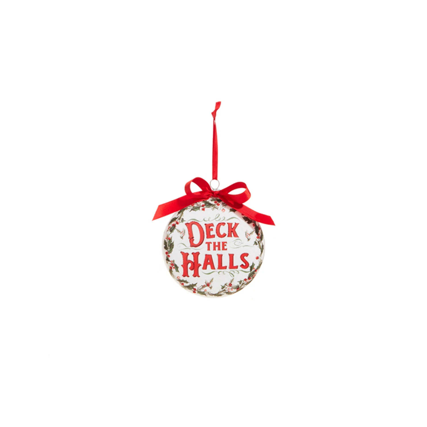Raz 5" Holiday Greetings Disc Glass Christmas Ornament 4324605 Raz 5" Holiday Greetings Disc Glass Christmas Ornament 4324605 -The Jolly Christmas Shop 4324605b 38626.1684954725