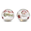 Raz 6" Vintage Inspired Merry Christmas Lighted Crackle Ball Glass Christmas Decoration 4324624