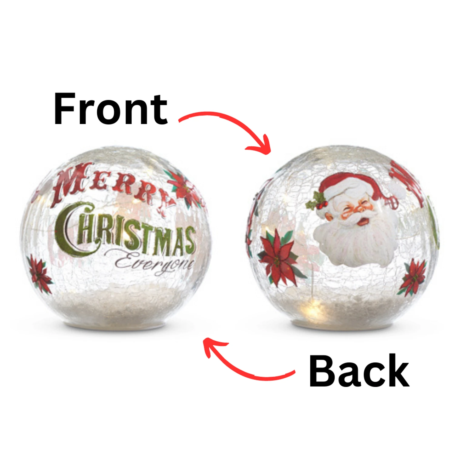 Raz 6" Vintage Inspired Merry Christmas Lighted Crackle Ball Glass Christmas Decoration 4324624 Raz 6" Vintage Inspired Merry Christmas Lighted Crackle Ball Glass Christmas Decoration 4324624 -The Jolly Christmas Shop 4324624 34939.1690923315