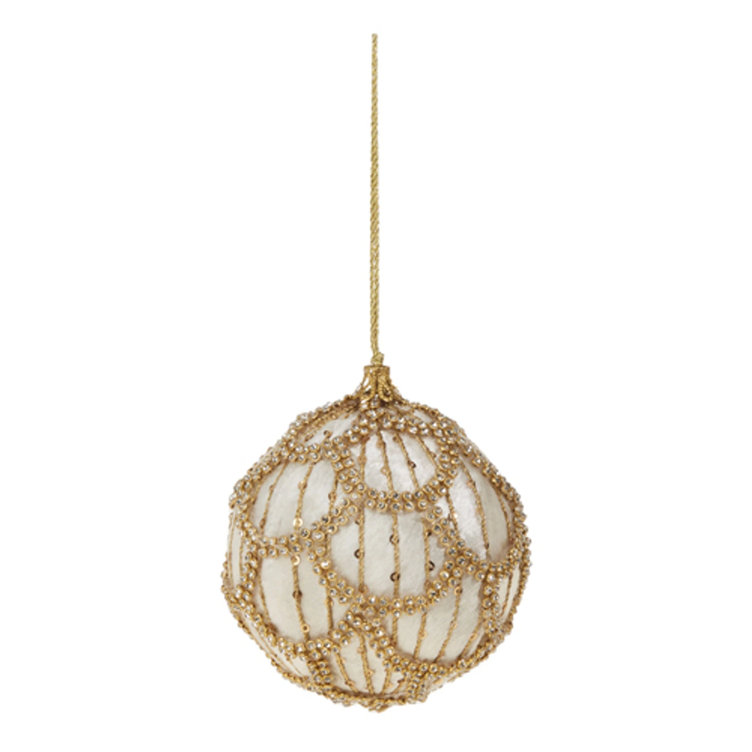 Raz 4" Ivory Jeweled Velvet Ball Christmas Ornament 4327300 Raz 4" Ivory Jeweled Velvet Ball Christmas Ornament 4327300 -The Jolly Christmas Shop 4327300 04749.1690923855