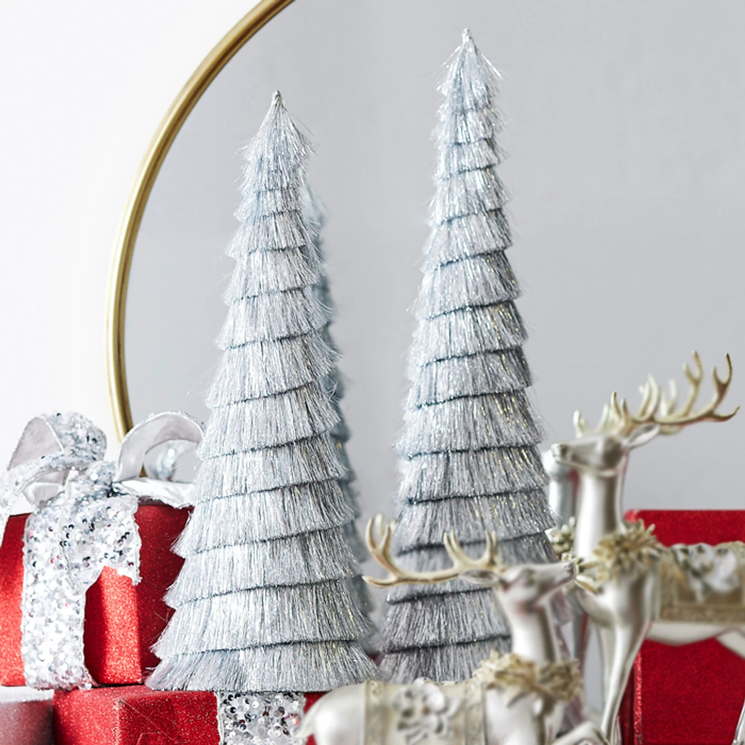 Raz Set of 2 Silver Tinsel Tree Christmas Decoration 4334055 Raz Set Of 2 Silver Tinsel Tree Christmas Decoration 4334055 -The Jolly Christmas Shop 4334055 30617.1685038959