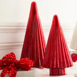 Raz 11.75" Or 15" Red Glass Tree Christmas Decoration