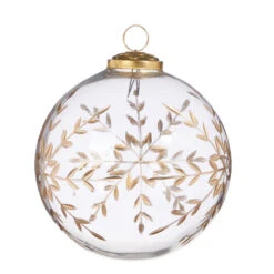 Raz 4" Or 5" Gold Etched Snowflake Ball Glass Christmas Ornament -The Jolly Christmas Shop 4338343 90549.1685042070