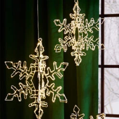 Raz 15.75" Or 19.5" Hanging Lighted Snowflake Christmas Decoration