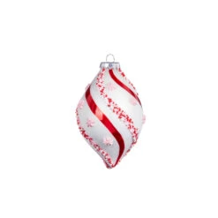 Raz 4.5" Beaded Peppermint And Pink Glass Christmas Ornament 4352874 -The Jolly Christmas Shop 4352874b 74963.1685466659