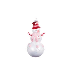 Raz 6.25" Peppermint Snowman Glass Christmas Ornament 4352876 -The Jolly Christmas Shop 4352876a 15836.1685475138