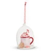 Raz 4" Peppermint Drink Cloche Glass Christmas Ornament 4352877