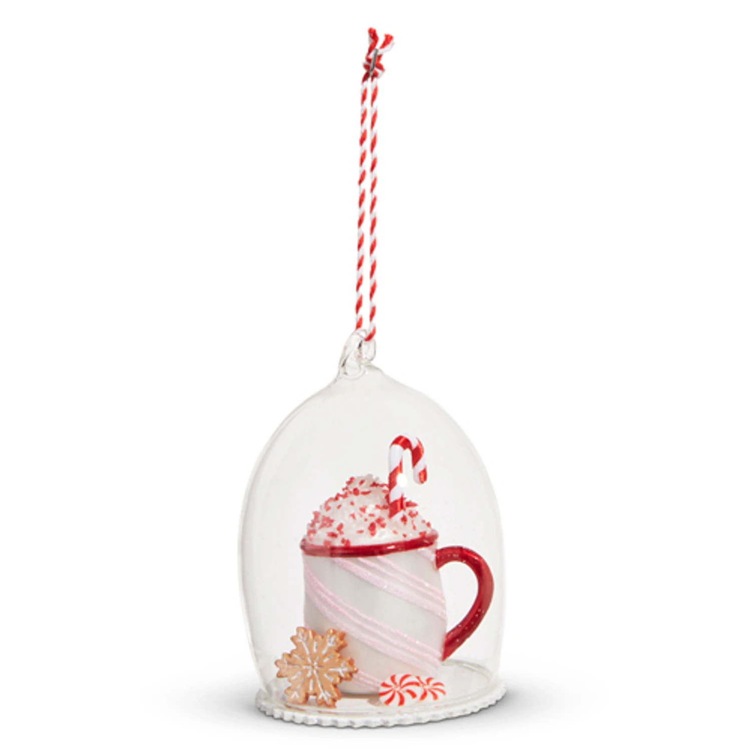 Raz 4" Peppermint Drink Cloche Glass Christmas Ornament 4352877 Raz 4" Peppermint Drink Cloche Glass Christmas Ornament 4352877 -The Jolly Christmas Shop 4352877 40528.1685477022