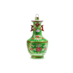 Raz 5" Green And Pink Chinoiserie Jar Glass Christmas Ornament 4352888 -The Jolly Christmas Shop 4352888b 40398.1685538774