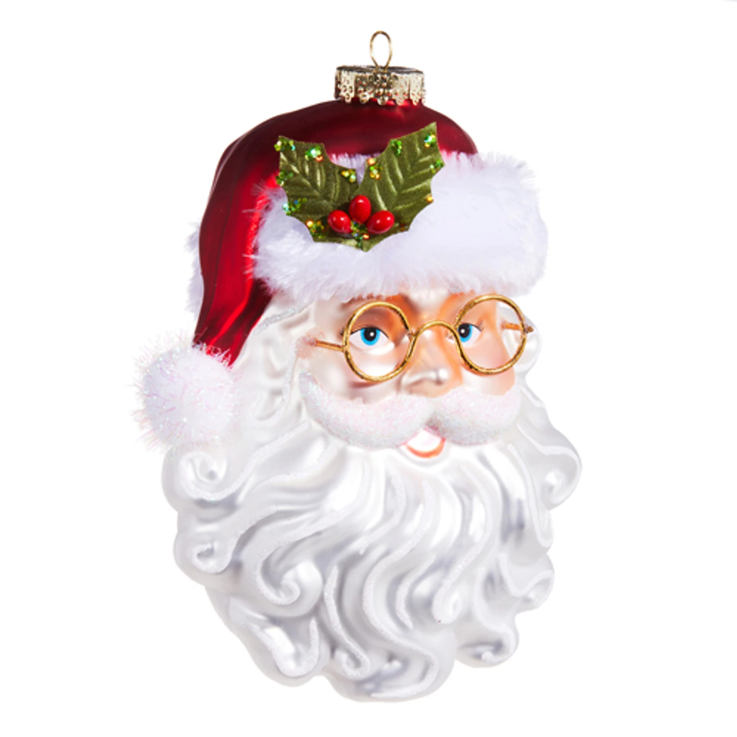 Raz 6.5" Santa with Glasses Glass Christmas Ornament 4352897 Raz 6.5" Santa With Glasses Glass Christmas Ornament 4352897 -The Jolly Christmas Shop 4352897 1 01671.1685543285