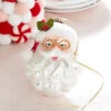 Raz 6.5" Santa With Glasses Glass Christmas Ornament 4352897