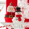 Raz Eric Cortina 4" Santa Or Snowman Cupcake Glass Christmas Ornament