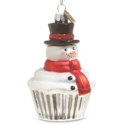 Raz Eric Cortina 4" Santa Or Snowman Cupcake Glass Christmas Ornament -The Jolly Christmas Shop 4353139 09835.1685559755