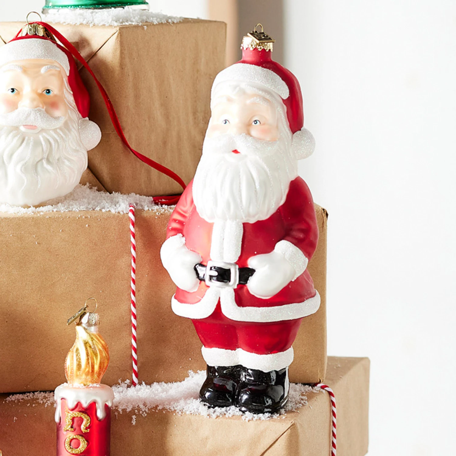 Raz Eric Cortina Large 8" Santa Blow Mold Glass Christmas Ornament 4353170 Raz Eric Cortina Large 8" Santa Blow Mold Glass Christmas Ornament 4353170 -The Jolly Christmas Shop 4353170 42430.1691080310